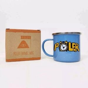 Poler Camp Mug Camp Cup Blue Enamel Outdoor Camping Hiking Drinking Cup Durable